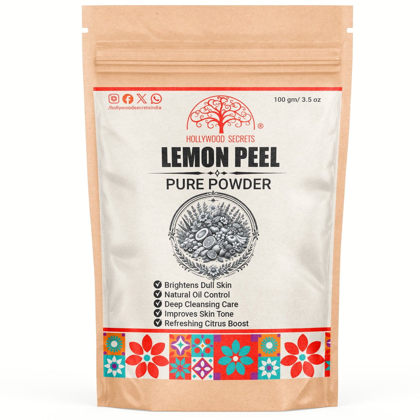 Organic Lemon Peel Powder (100 Gms) hollywoodsecrets