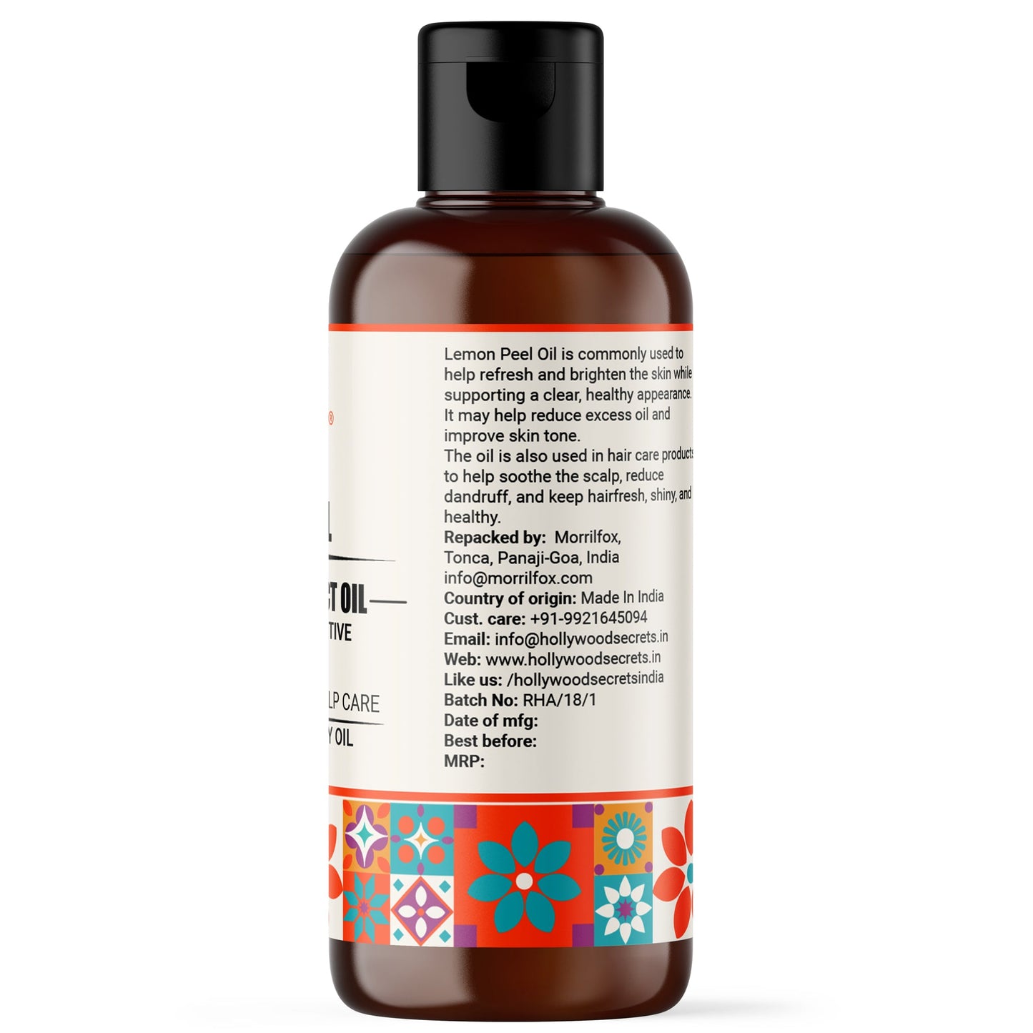 Lemon Peel Oil Pure Cold Pressed Hollywood Secrets