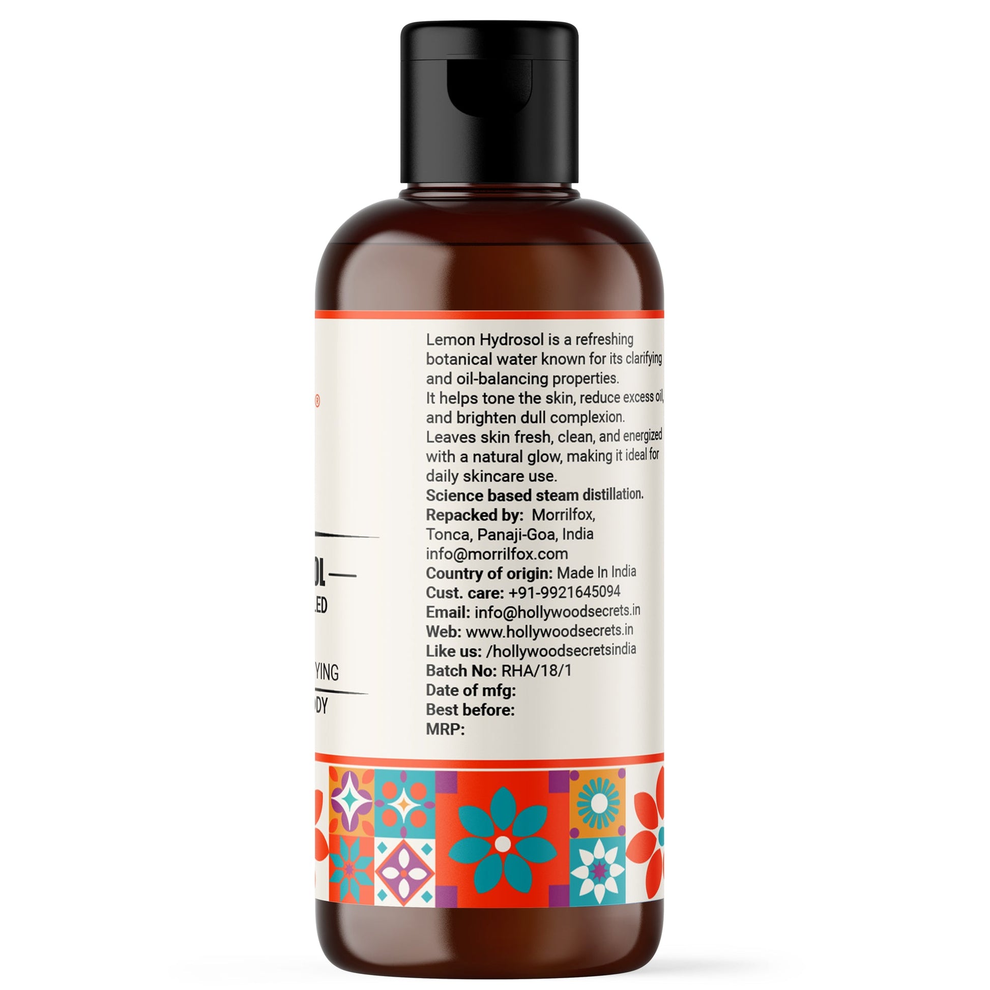 Pure Lemon Hydrosol Floral Water 100ml Hollywood Secrets
