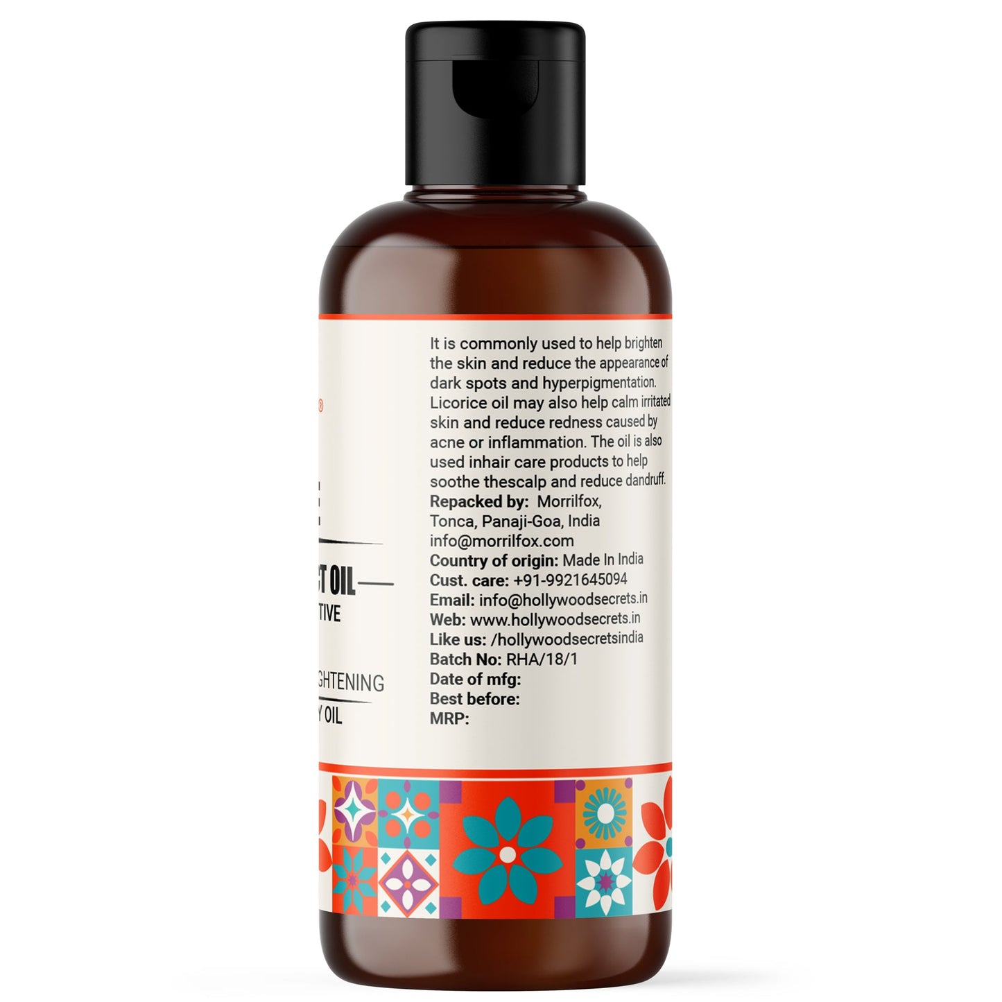 Mulethi Licorice Oil Pure Cold Pressed Hollywood Secrets
