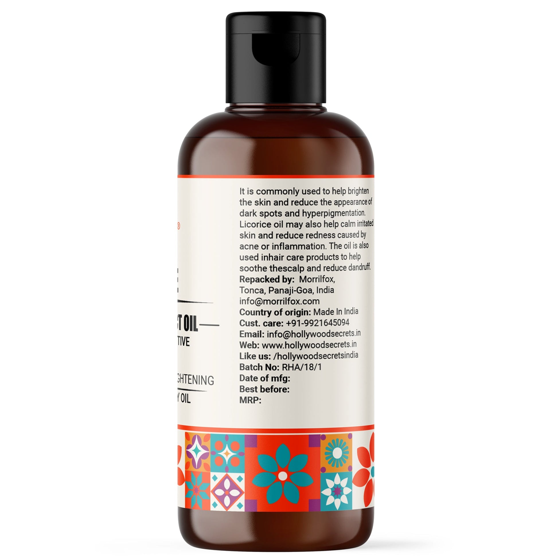 Mulethi Licorice Oil Pure Cold Pressed Hollywood Secrets