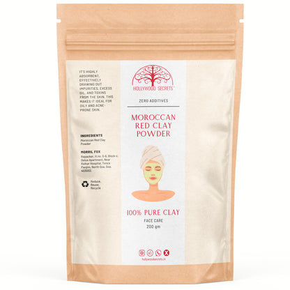 Pure Moroccan Red Clay 100Gms Hollywood Secrets