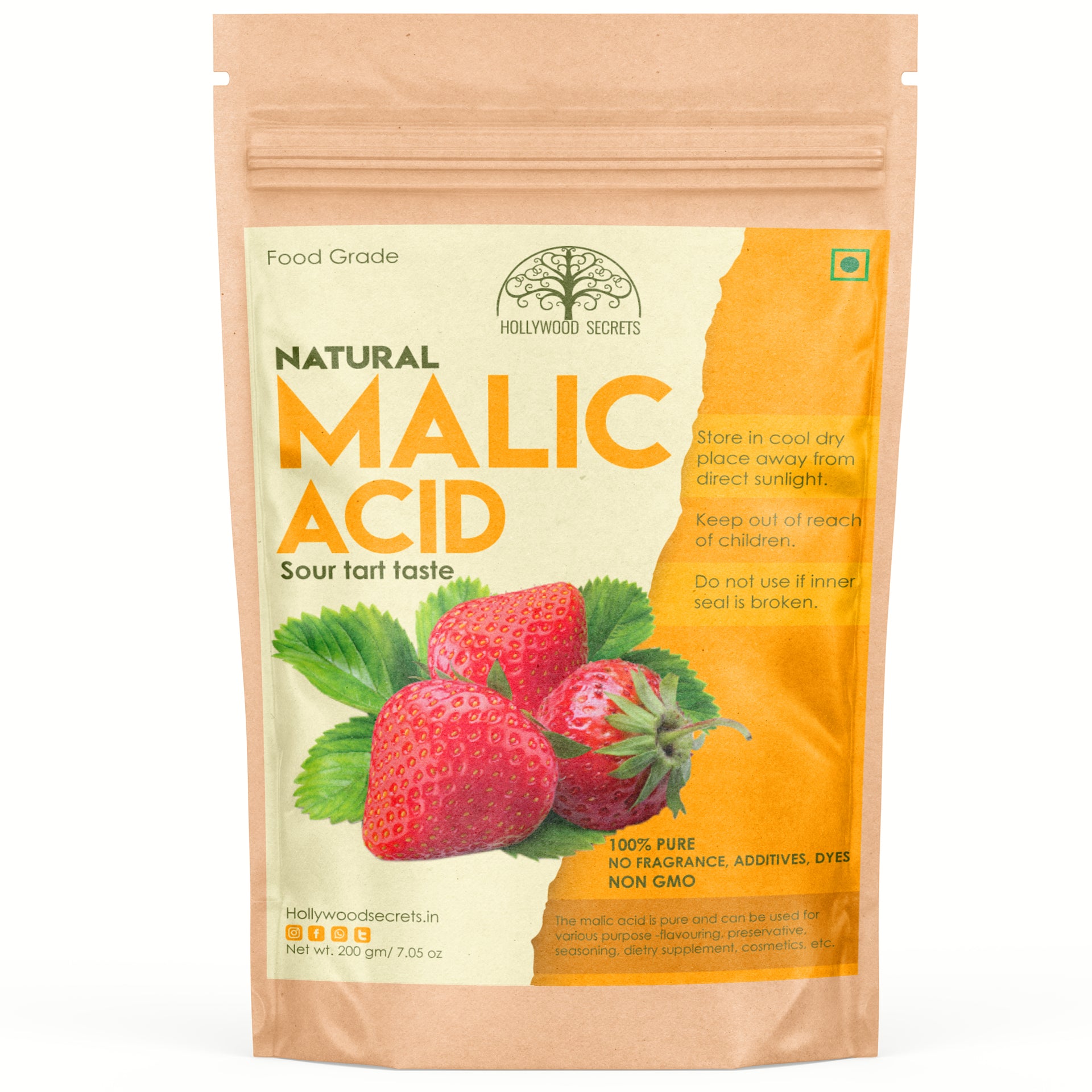 Pure Malic Acid Powder (200 Gms)