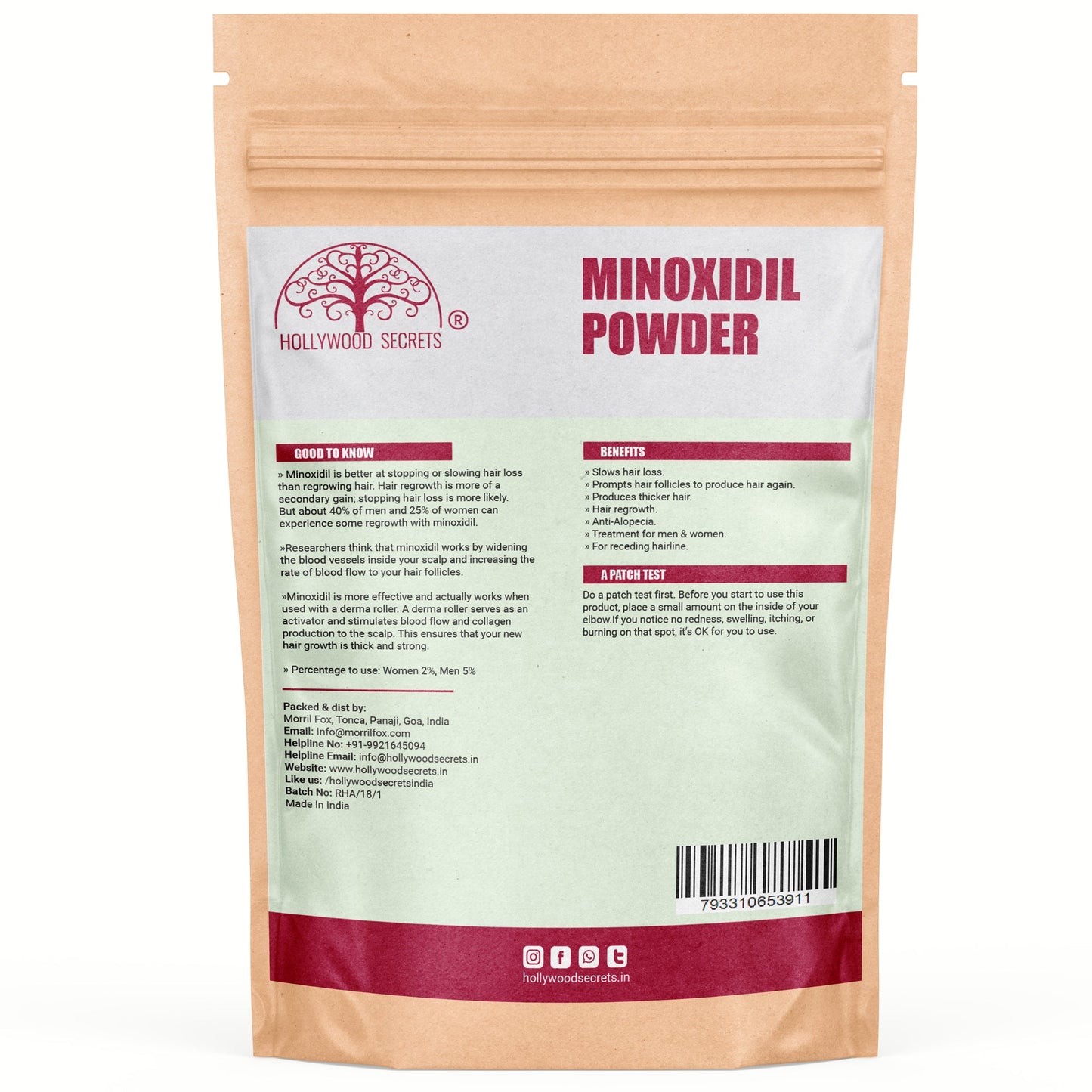 Pure Minoxidil Powder 50 gms Hollywood Secrets