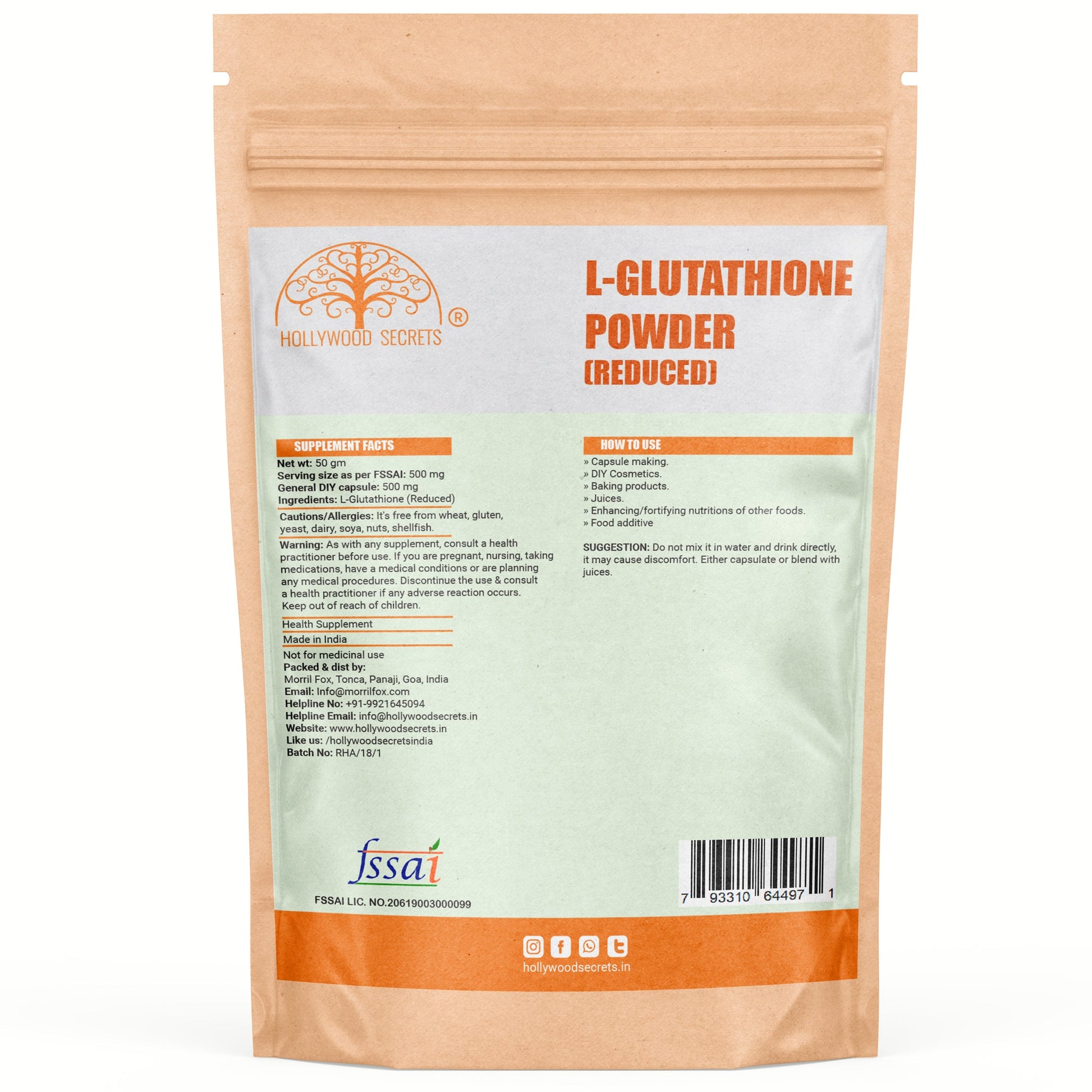 BUY Hollywood Secrets L-Glutathione Powder Skin Whitening (100 gm) BUY Hollywood Secrets L-Glutathione Powder Skin Whitening (100 gm)