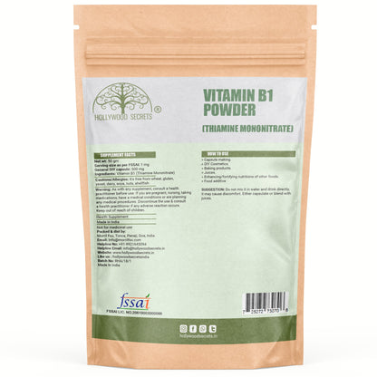 Vitamin B1 Thiamine Mononitrate Powder 50 gm Hollywood Secrets