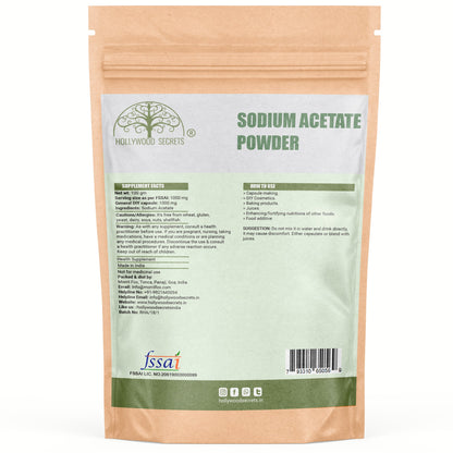 Sodium Acetate Powder 100 gm Hollywood Secrets