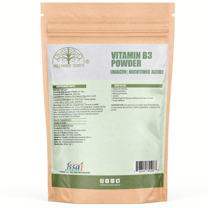 Vitamin B3 Niacin Powder 100gm Hollywood Secrets