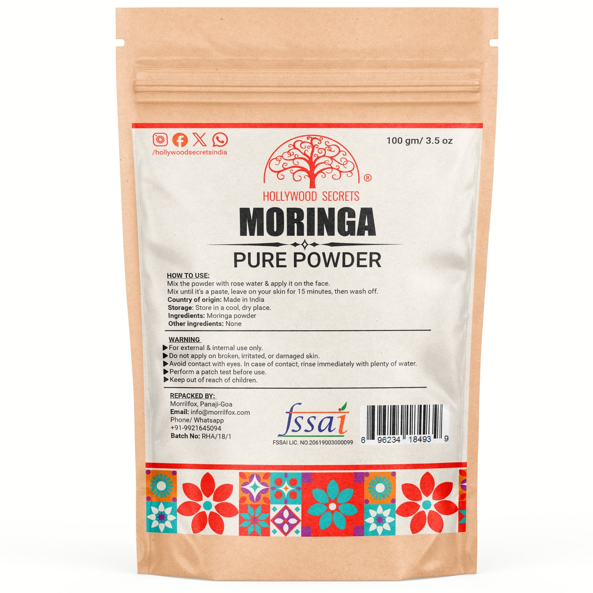 Pure Moringa Leaf Powder (200 Gms) Hollywood Secrets