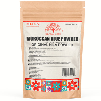 Pure Moroccan Blue Powder 200Gms Hollywood Secrets