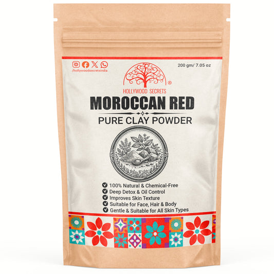 Pure Moroccan Red Clay 200Gms Hollywood Secrets