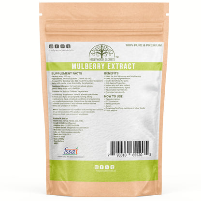 Pure Mulberry Extract Powder 10% Tannin 50gm Hollywood Secrets