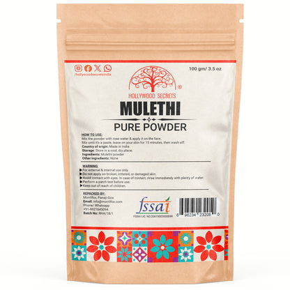Pure Mulethi Licorice Powder (100 g) Hollywood Secrets