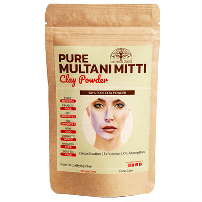 Multani Mitti Powder Fuller Earth Mud Pack Of 3 (100 Gms) Hollywood Secrets