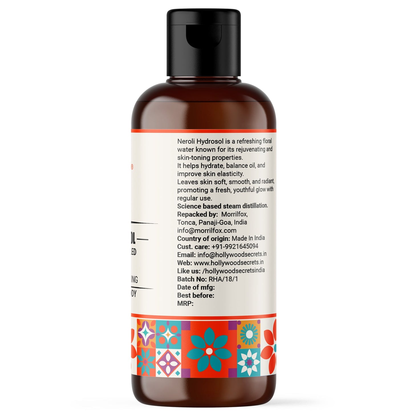 Pure Neroli Hydrosol Floral Water 100ml Hollywood Secrets