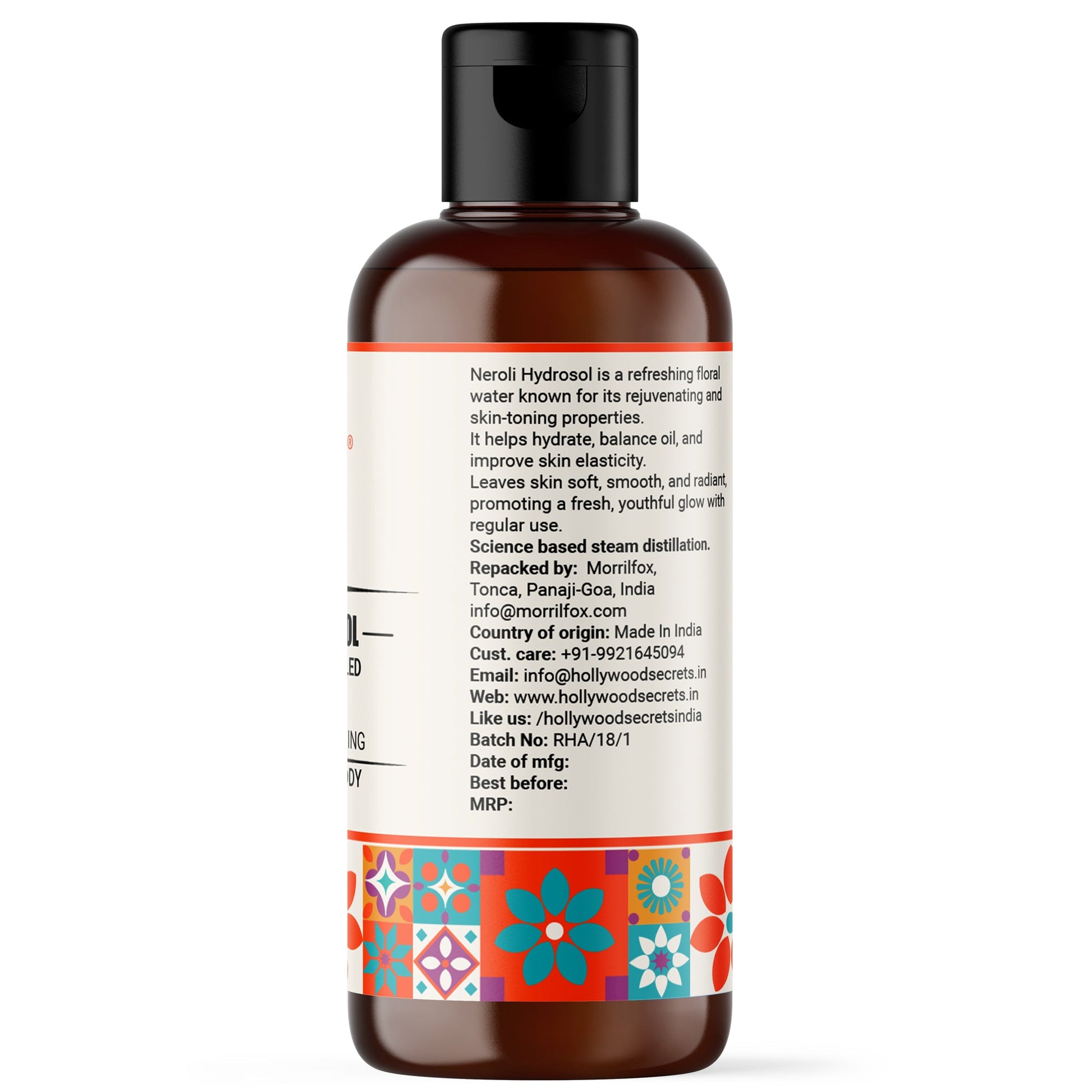 Pure Neroli Hydrosol Floral Water 100ml Hollywood Secrets