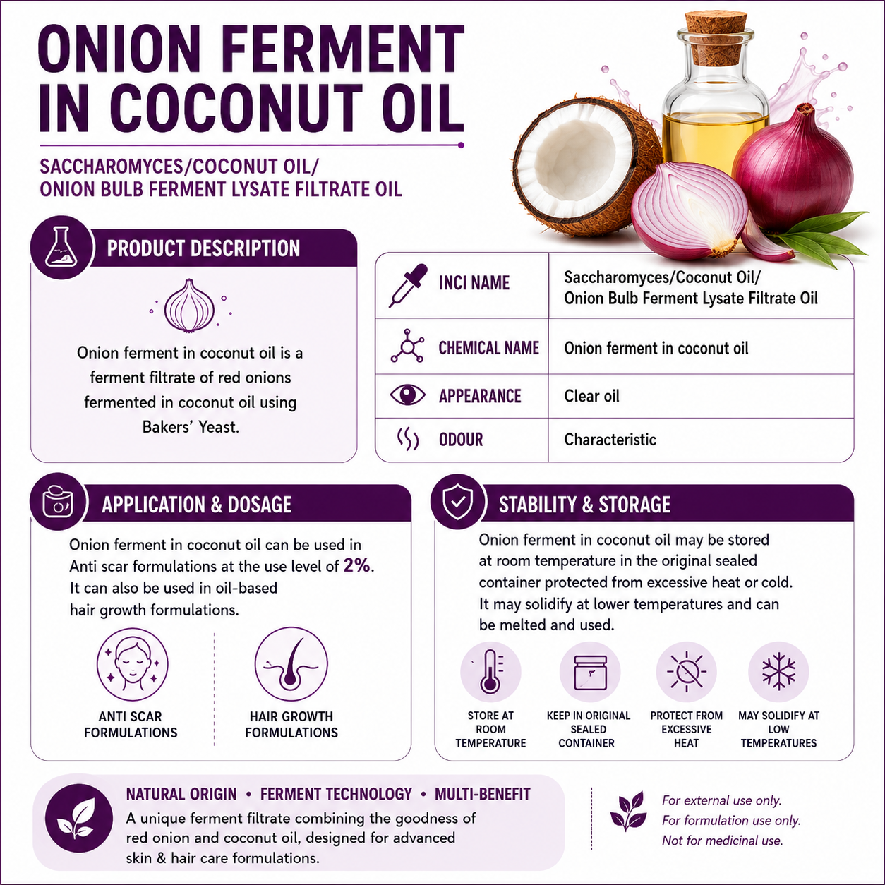 Pure Onion Bulb-Coconut Ferment Filtrate 100 ml Hollywood Secrets