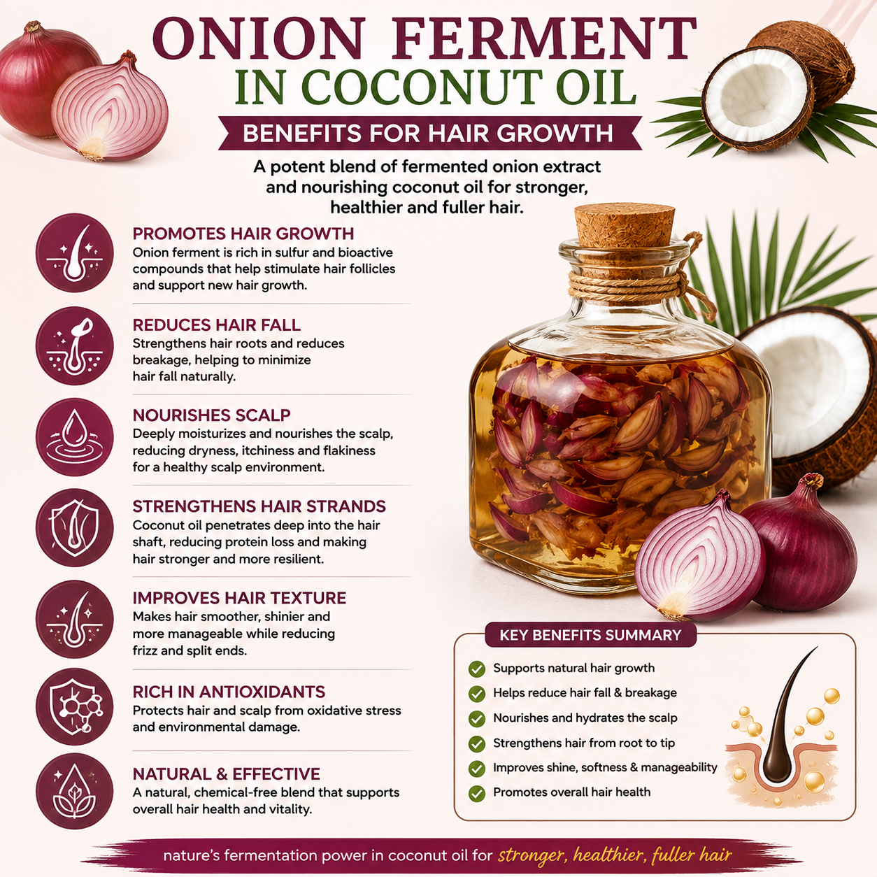 Pure Onion Bulb-Coconut Ferment Filtrate 100 ml Hollywood Secrets