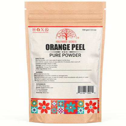 Pure Orange Peel Edible Powder Skin Whitening  (100 Gms) hollywoodsecrets