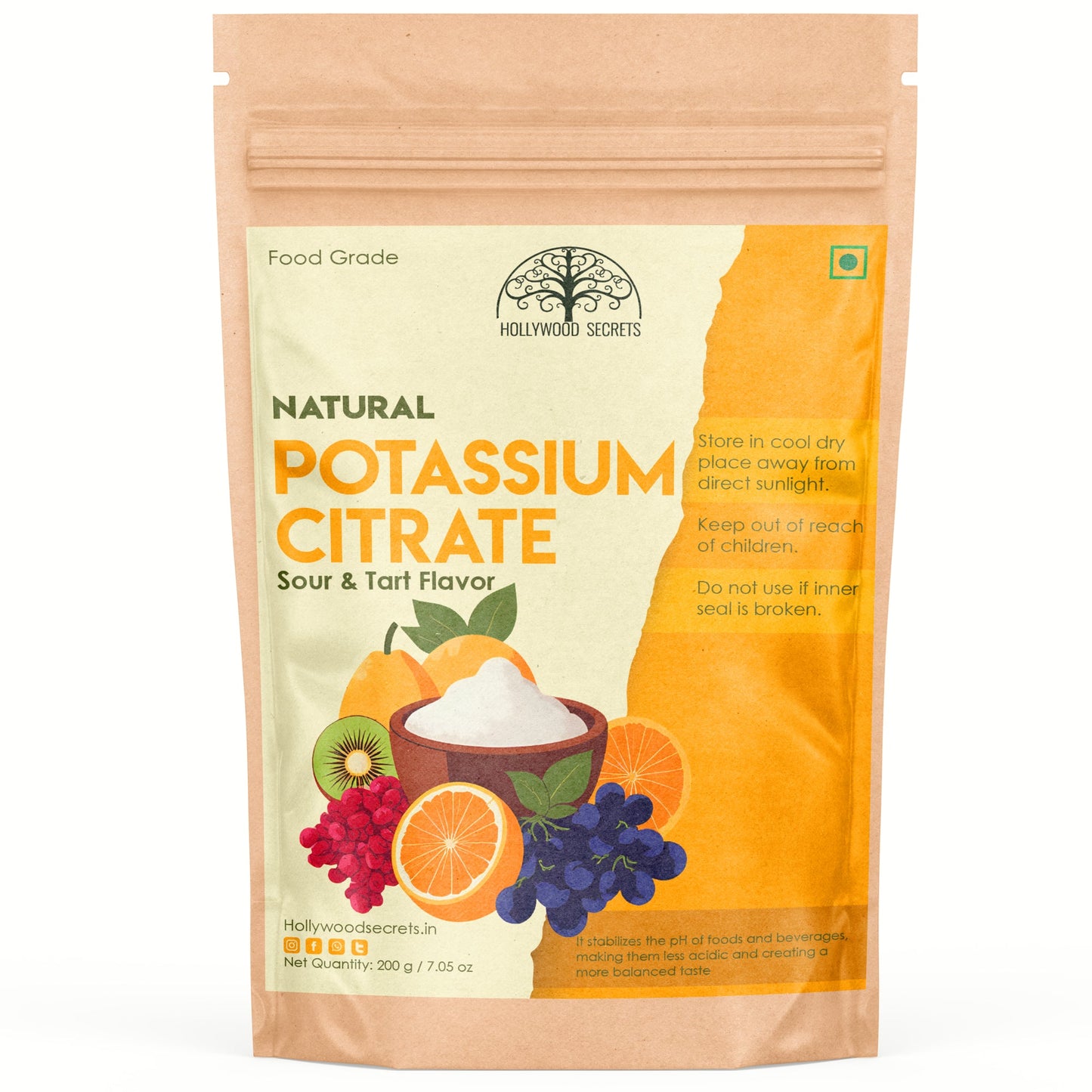 Potassium Citrate Powder 200 Gms Hollywood Secrets