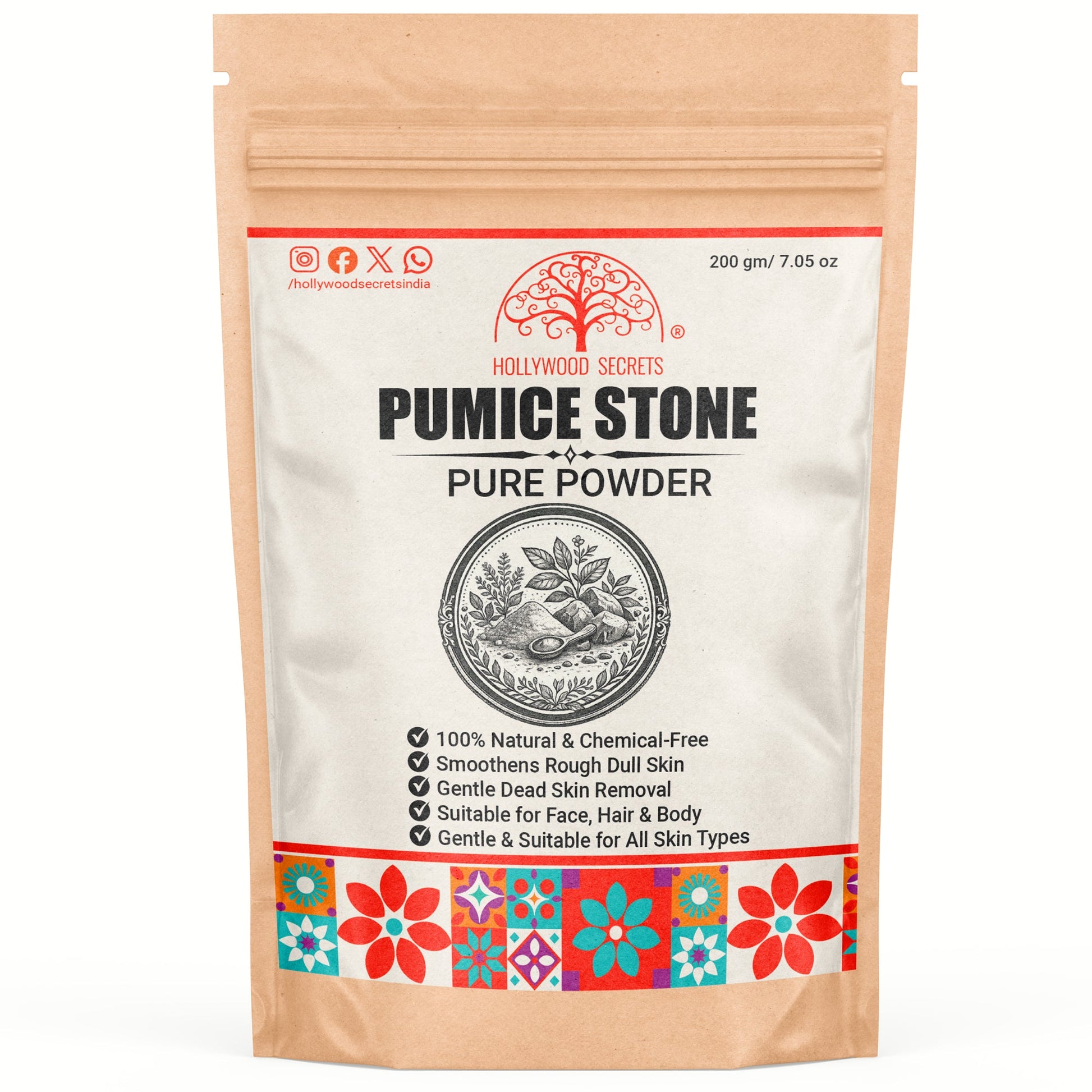 Pure Pumice Stone Powder Skin 200 gm Hollywood Secrets