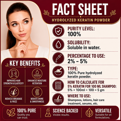 Pure Hydrolyzed Keratin Protein Powder 50gm Hollywood Secrets