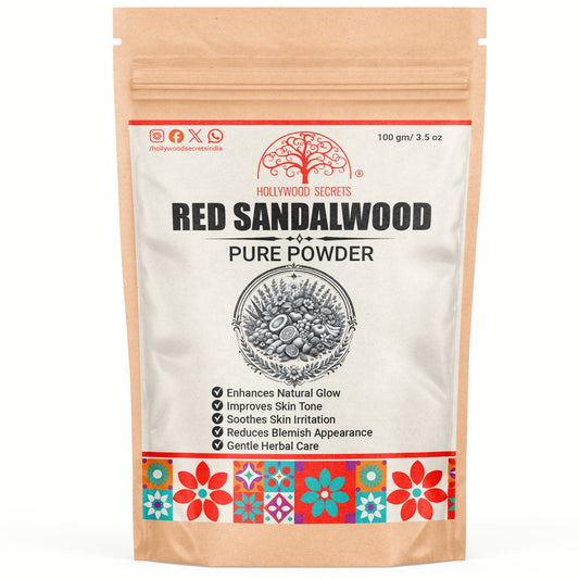 Organic Red Sandalwood Powder Lal Chandan  100 gm Hollywood Secrets