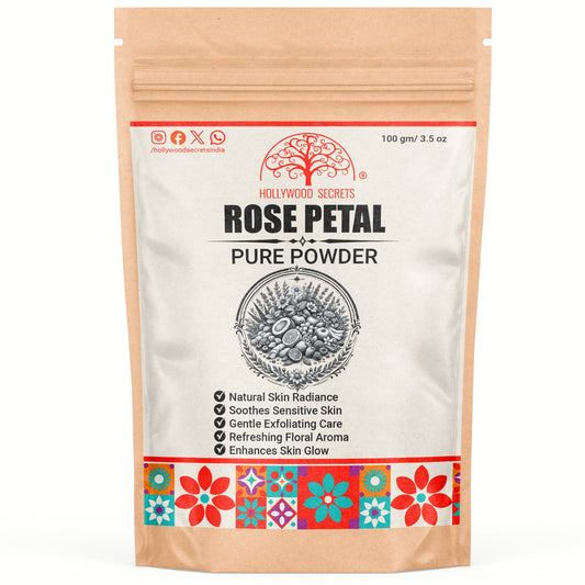 Natural Rose Petal Powder For Skin (100 Gms) hollywoodsecrets