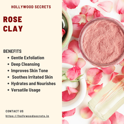 Pure Rose Clay Powder 200Gms