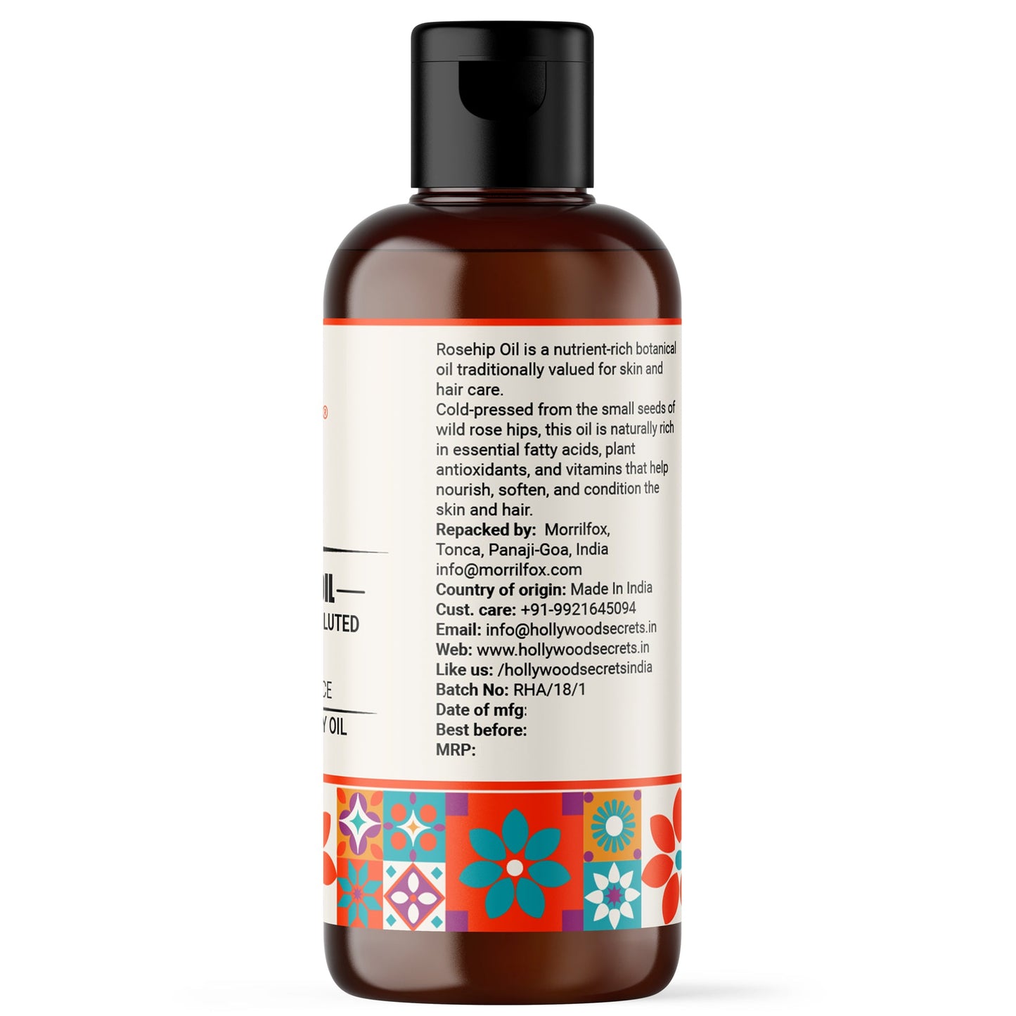 Rosehip Oil Pure Cold Pressed Hollywood Secrets
