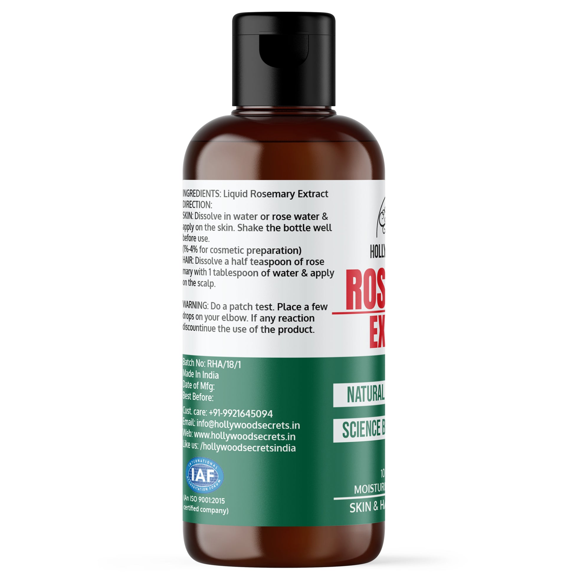 Pure 85% Rosemary Liquid Extract Hollywood Secrets