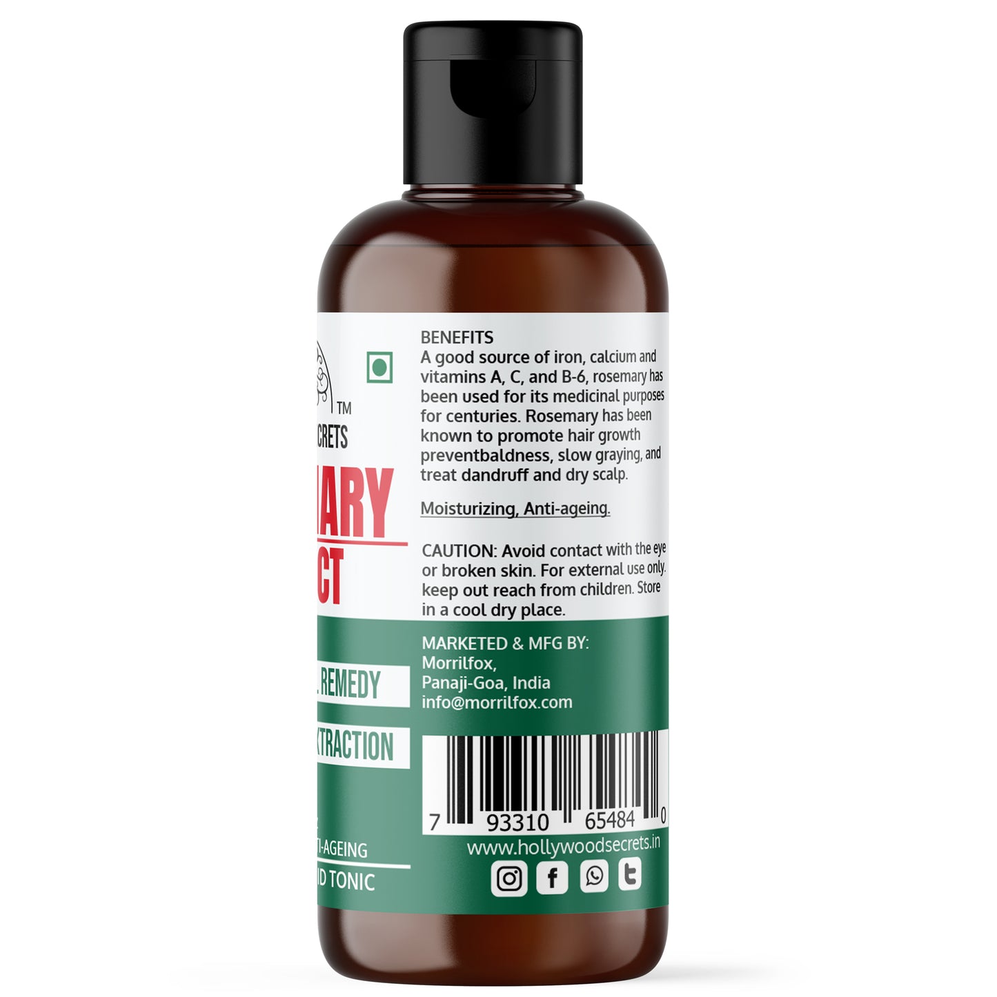 Pure 85% Rosemary Liquid Extract Hollywood Secrets