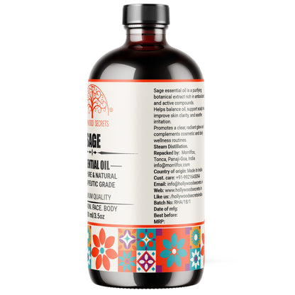 Pure Sage Essential Oil Therapeutic Grade Hollywood Secrets