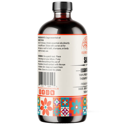 Pure Sage Essential Oil Therapeutic Grade Hollywood Secrets
