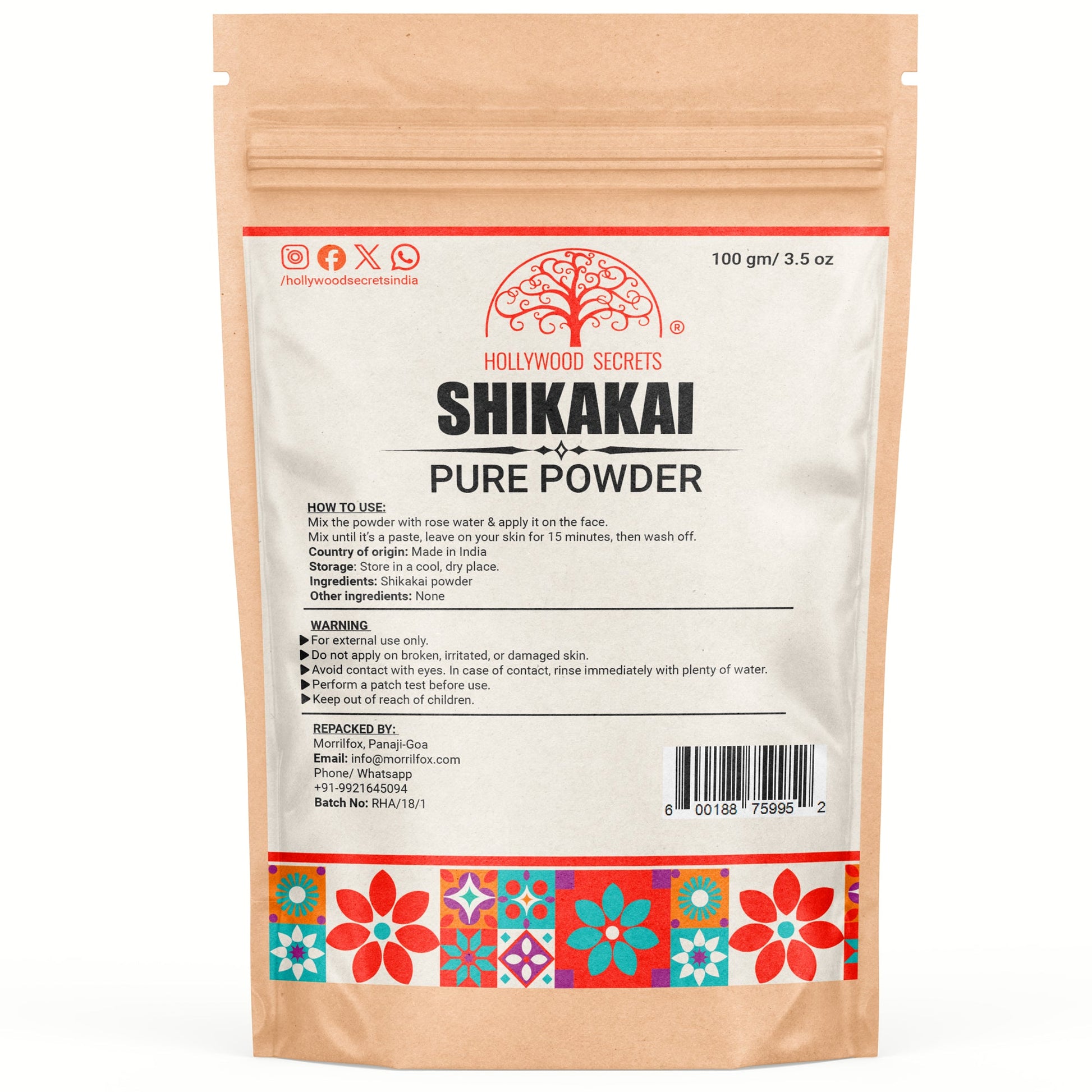 Organic Shikakai Powder (100 Gms) hollywoodsecrets