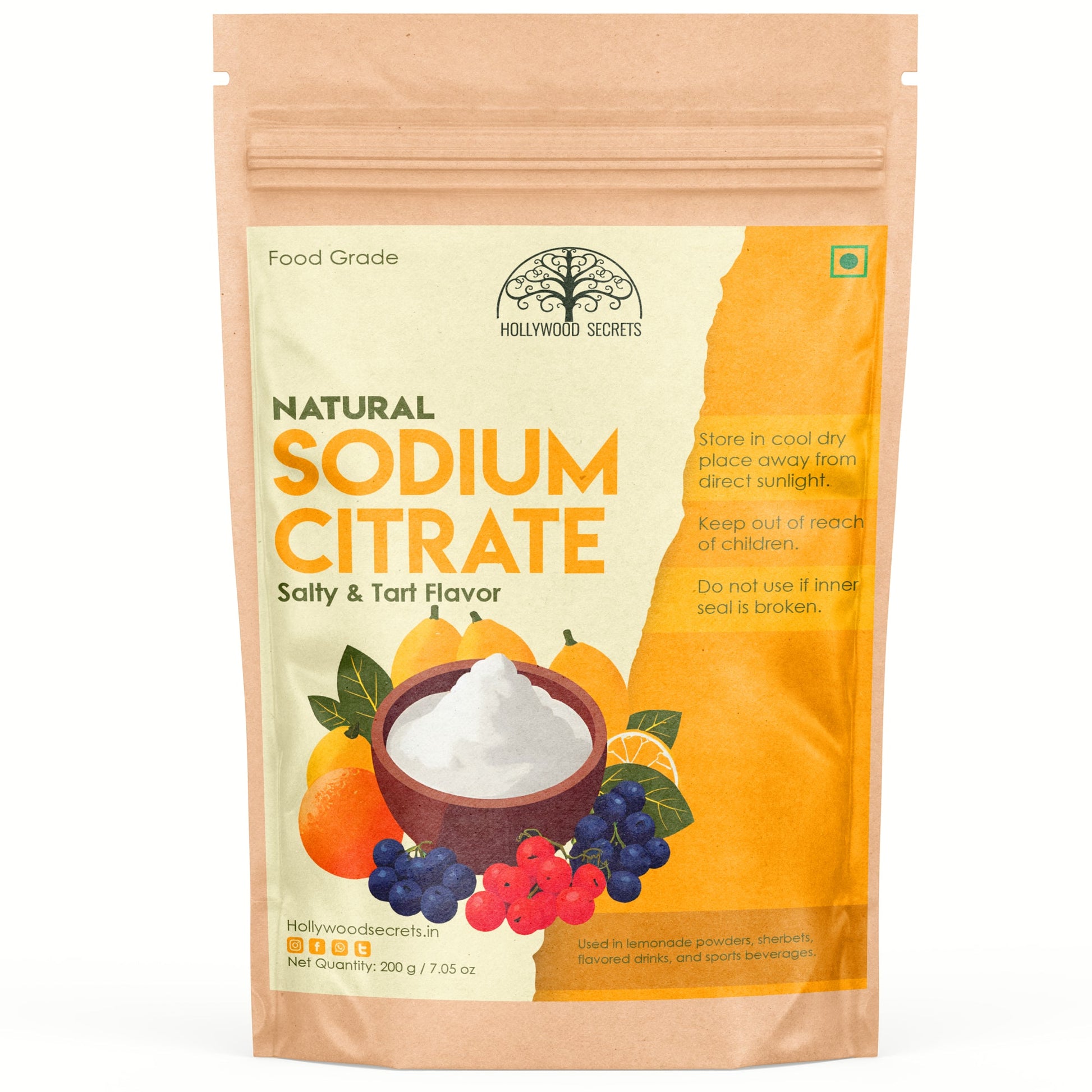 Sodium Citrate Powder 200 gm Hollywood Secrets