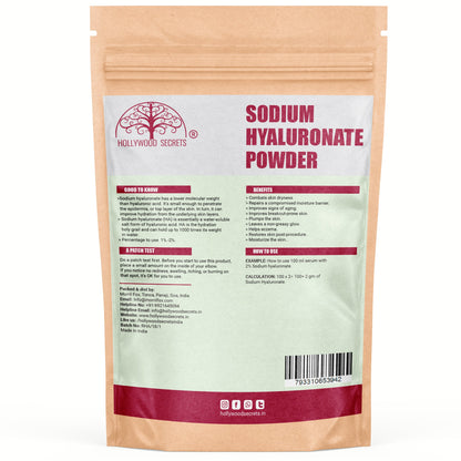 Sodium Hyaluronate Powder 50gms (Pure) Hollywood Secrets