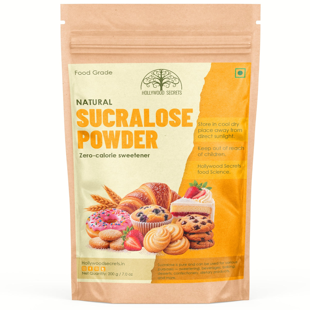 Pure Sucralose Powder – Food Grade Sweetener – 200 g (Copy) Hollywood Secrets