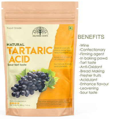 Pure Tartaric Acid Powder 200gm Hollywood Secrets