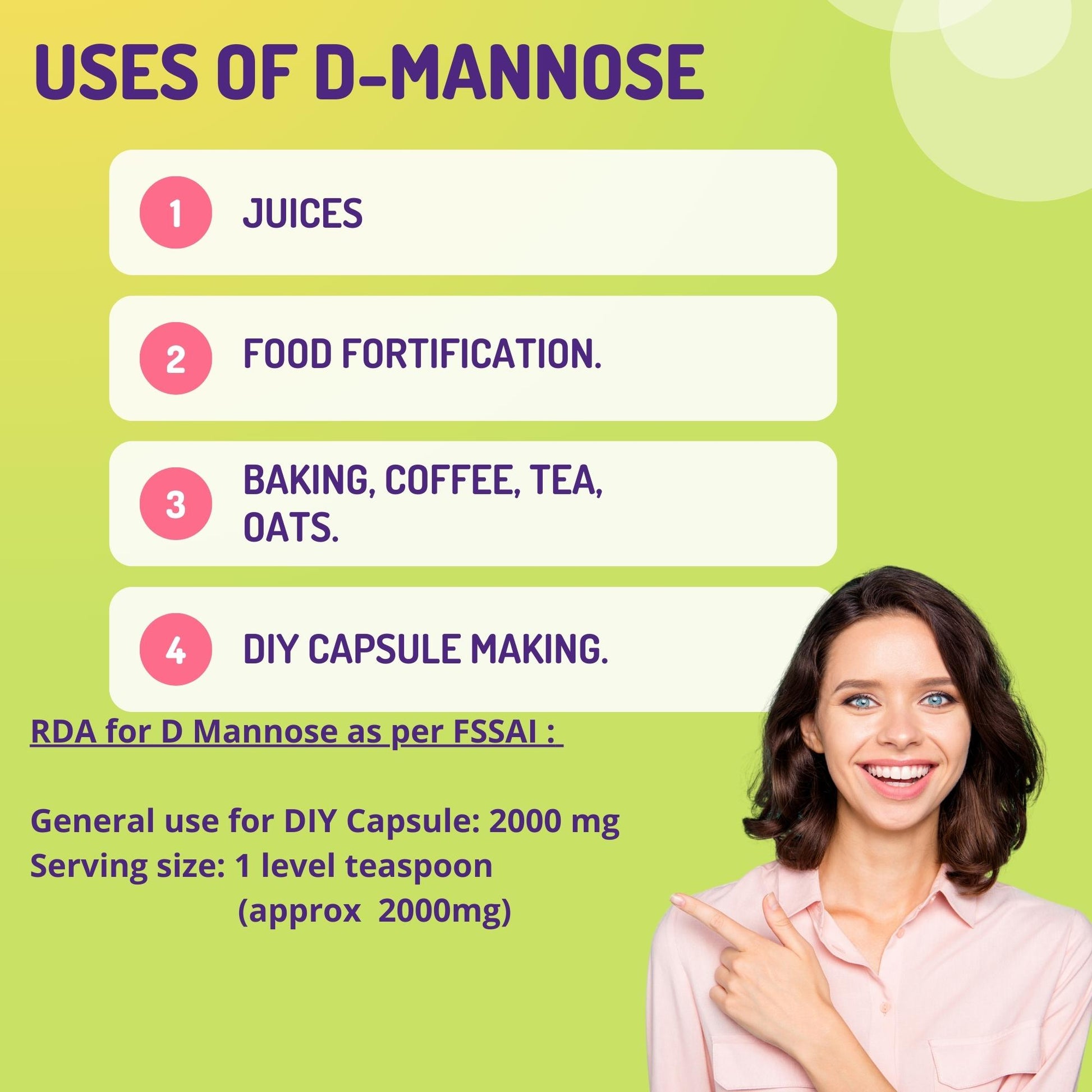 D-Mannose Pure Powder 100 gm Hollywood Secrets