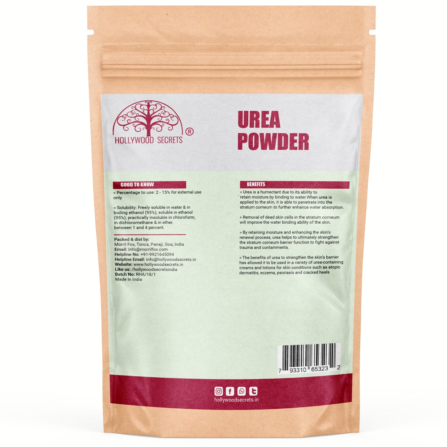 Urea Powder DIY Cosmetics 200 gm Hollywood Secrets