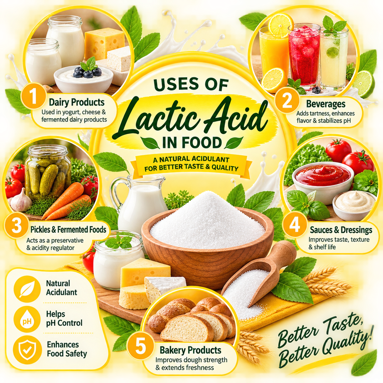Pure Lactic Acid Powder Food Grade 100 gm Hollywood Secrets