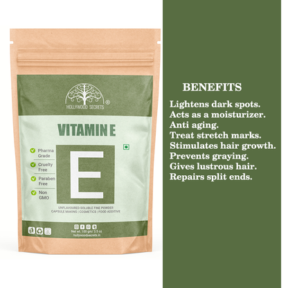 100% Pure Vitamin E Powder For Skin Hair (100 Gms) Hollywood Secrets