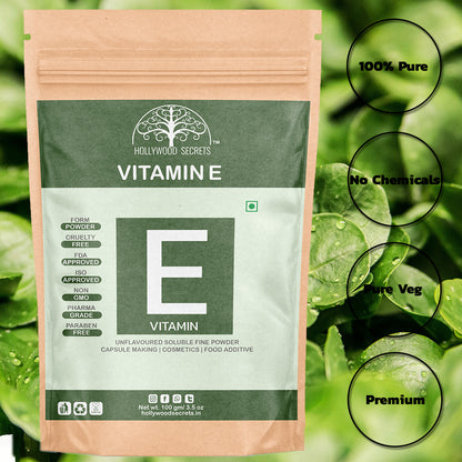 100% Pure Vitamin E Powder For Skin Hair (100 Gms) Hollywood Secrets