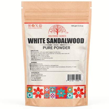 White Sandalwood  Powder – 100g with 5% Real Sandalwood Oil hollywoodsecrets