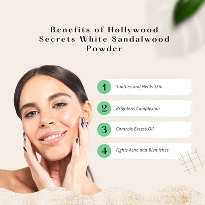 Organic White Sandalwood Root Powder With 100% Sandalwood Oil 50gm hollywoodsecrets