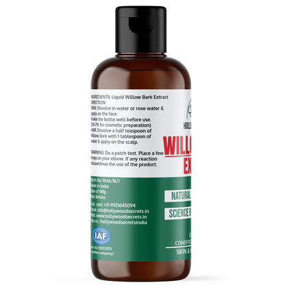 Pure 85% Willow Bark Liquid Extract Hollywood Secrets