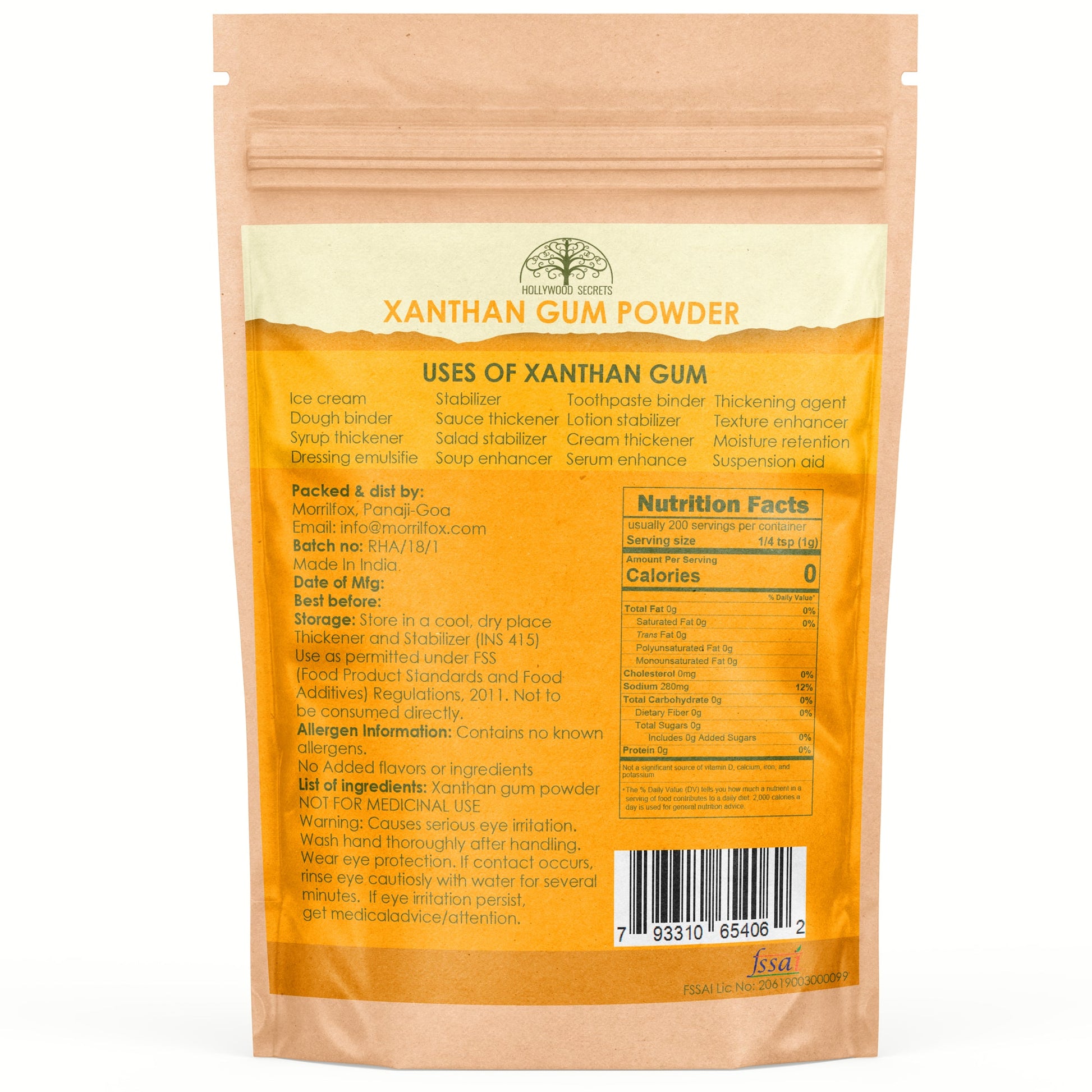 Xanthan Gum Powder 200gm Hollywood Secrets