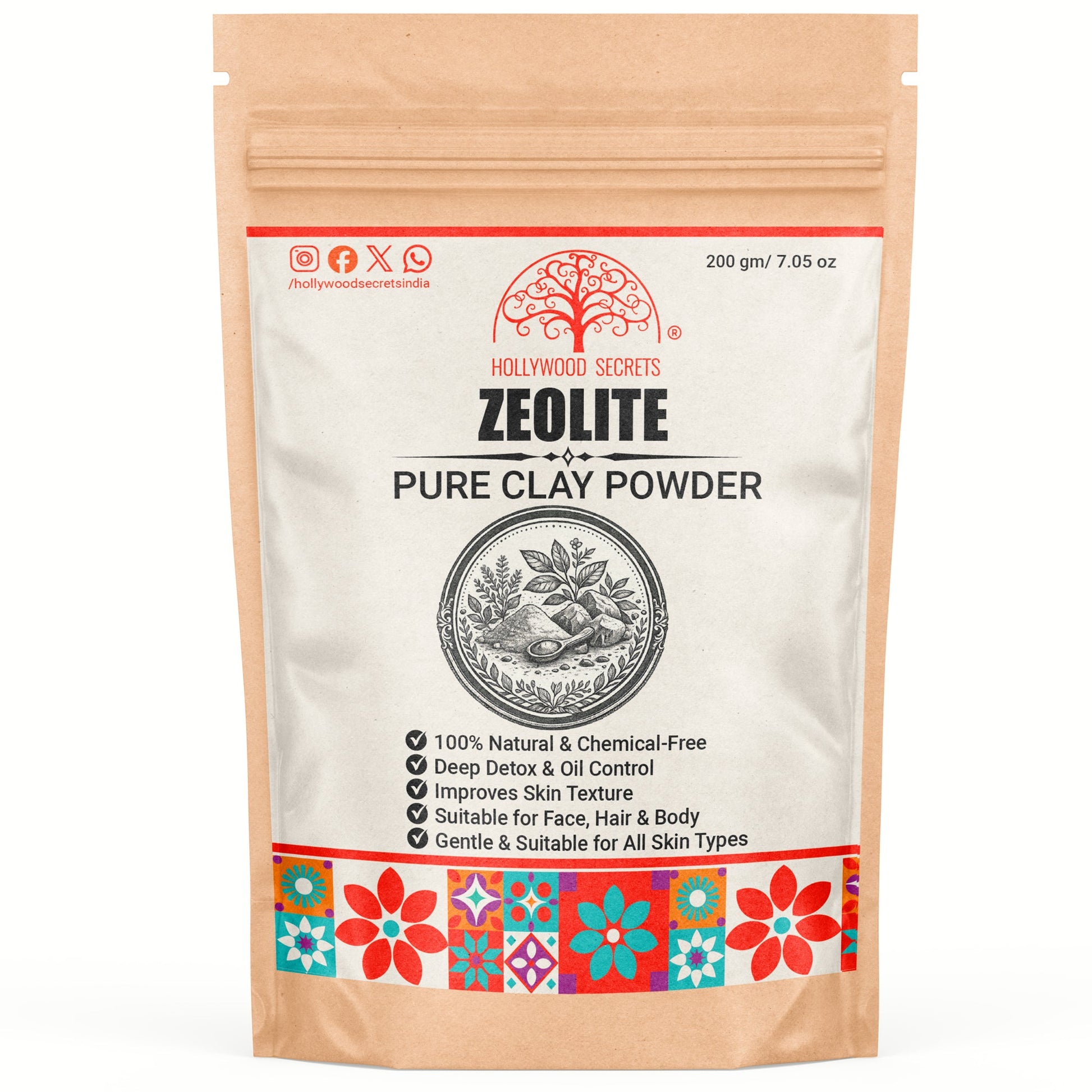 Pure Zeolite Clay Powder 200Gms Hollywood Secrets