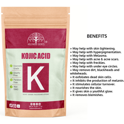 Pure Kojic Acid Powder 50gm Hollywood Secrets
